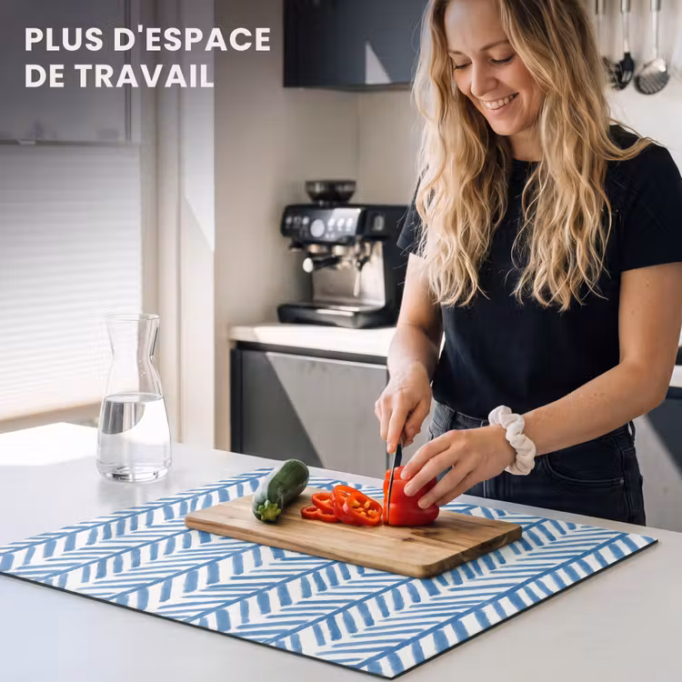 Protection plaque induction - Motif - Rayures - Bleu — 5