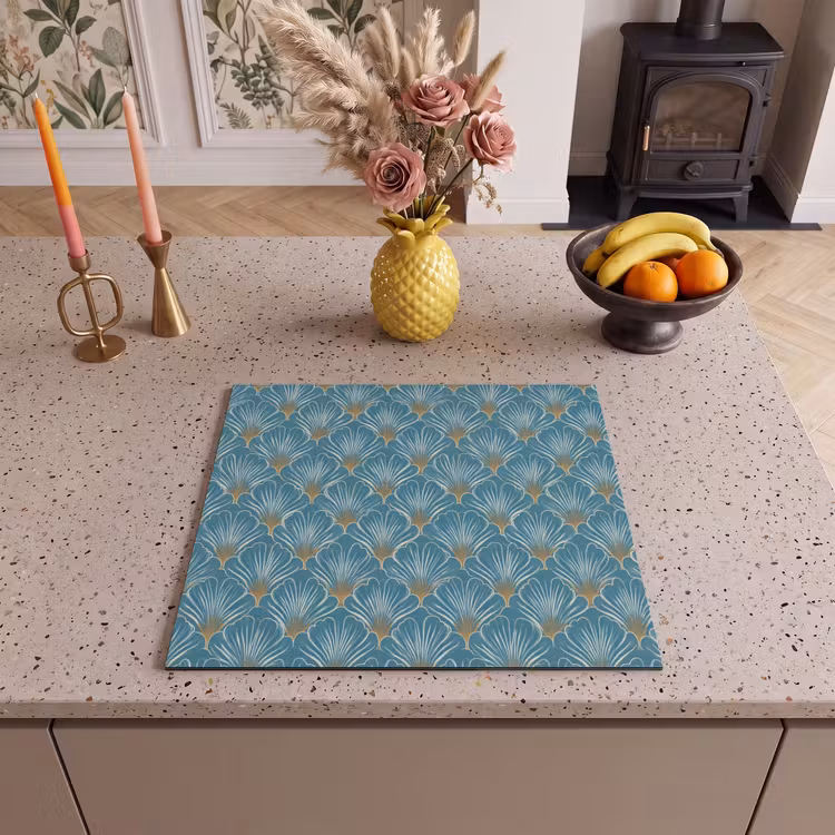 Protection plaque induction - Symétrique - Motif - Bleu — 3