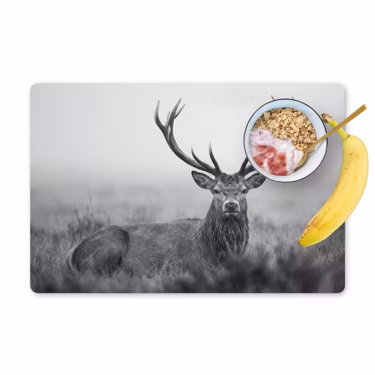 Set de table – 6 pièces - Cerf - Brumeux - Noir - Blanc — 1