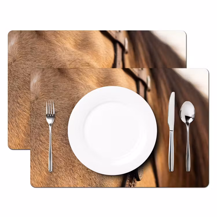Set de table – 6 pièces - Cheval - Oeil - Marron — 2