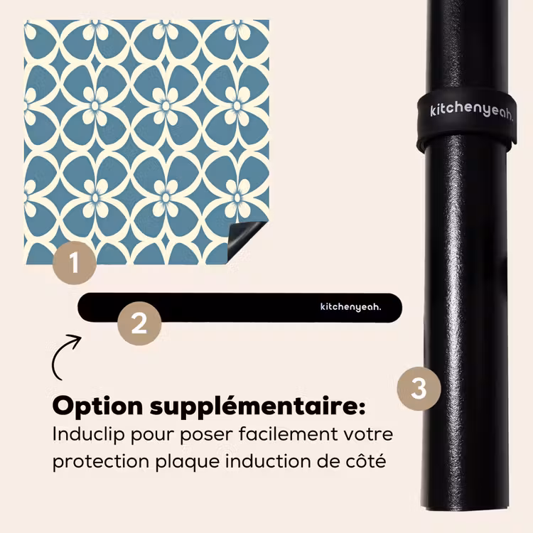 Protection plaque induction - Motif - Symétrique - Bleu — 8