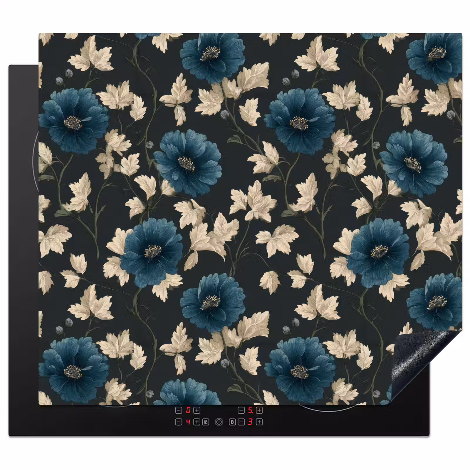 Protection plaque induction - Botanique - Fleurs - Bleu — 1