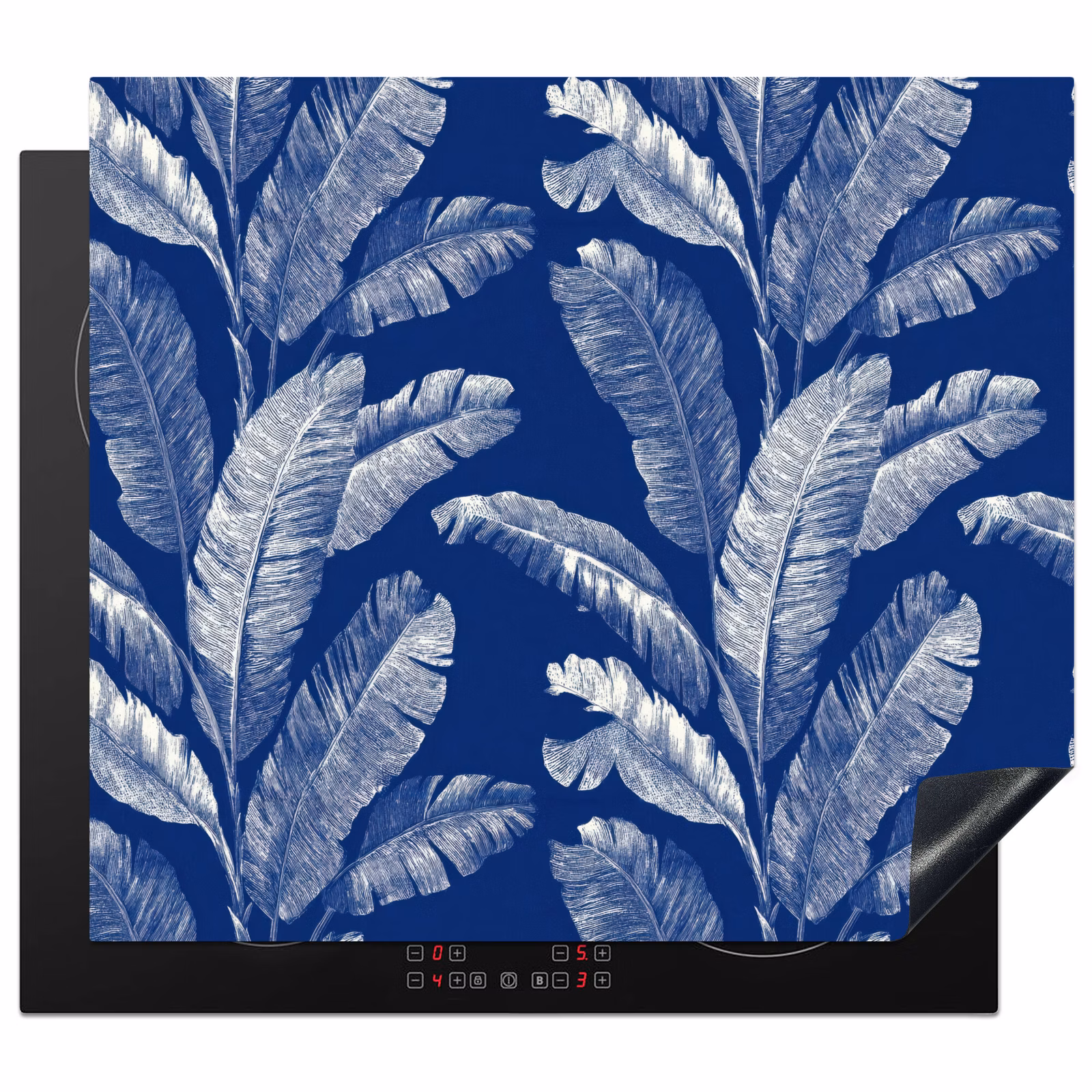 Protection plaque induction - Feuille - Palmier - Bleu — 1