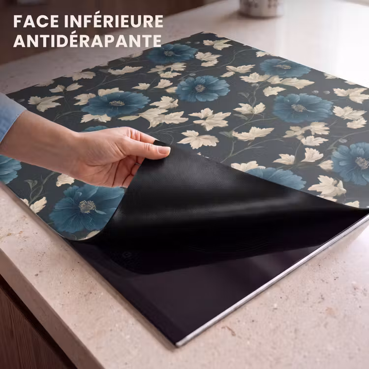Protection plaque induction - Botanique - Fleurs - Bleu — 7