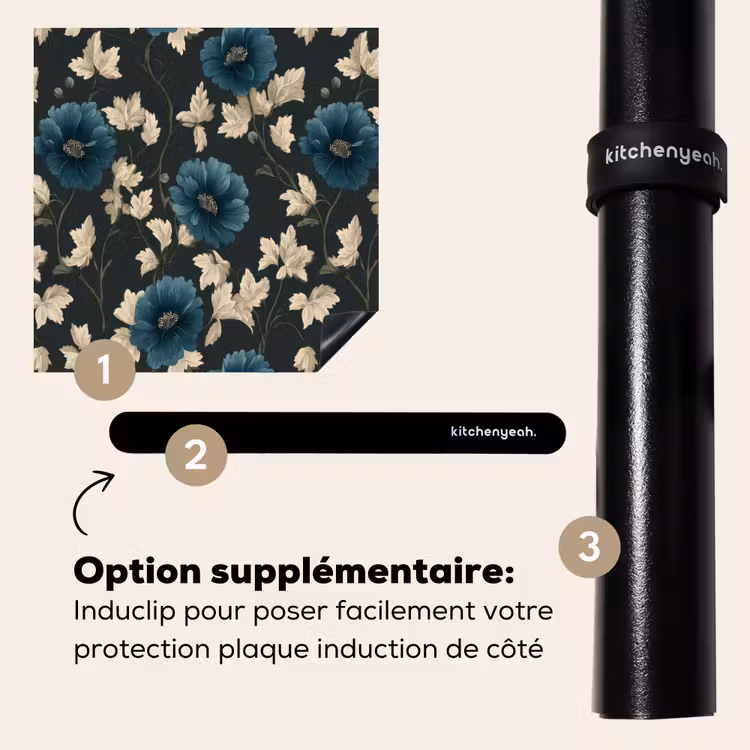 Protection plaque induction - Botanique - Fleurs - Bleu — 8