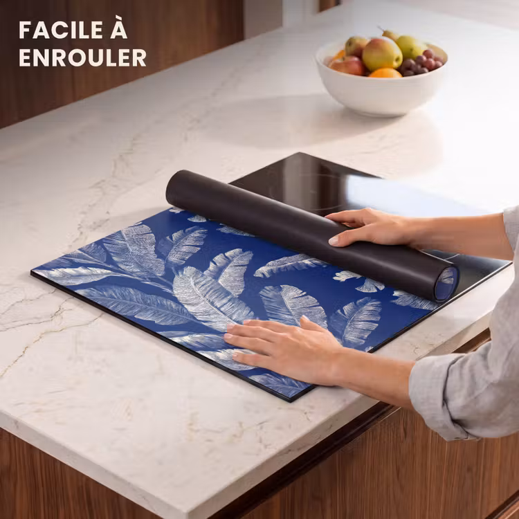 Protection plaque induction - Feuille - Palmier - Bleu — 6