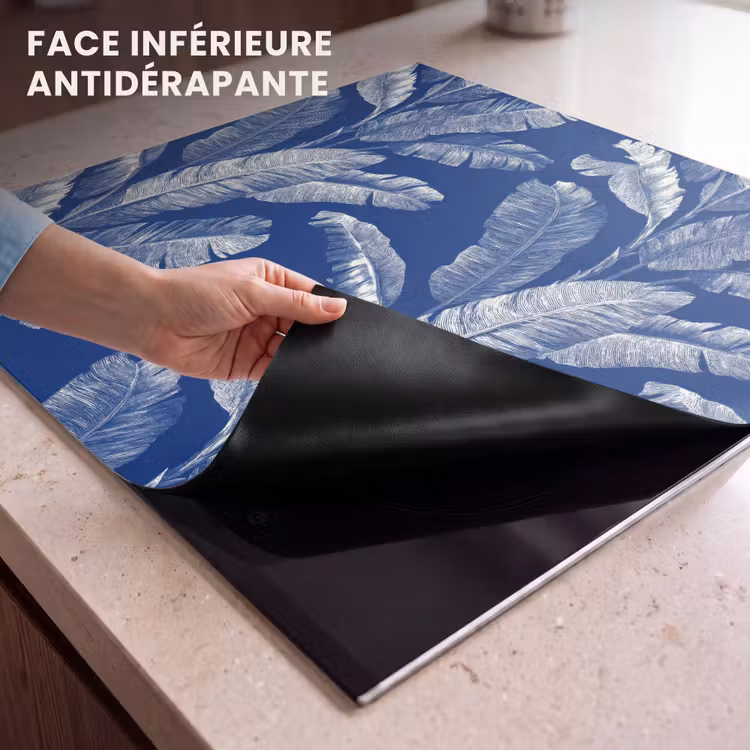 Protection plaque induction - Feuille - Palmier - Bleu — 7
