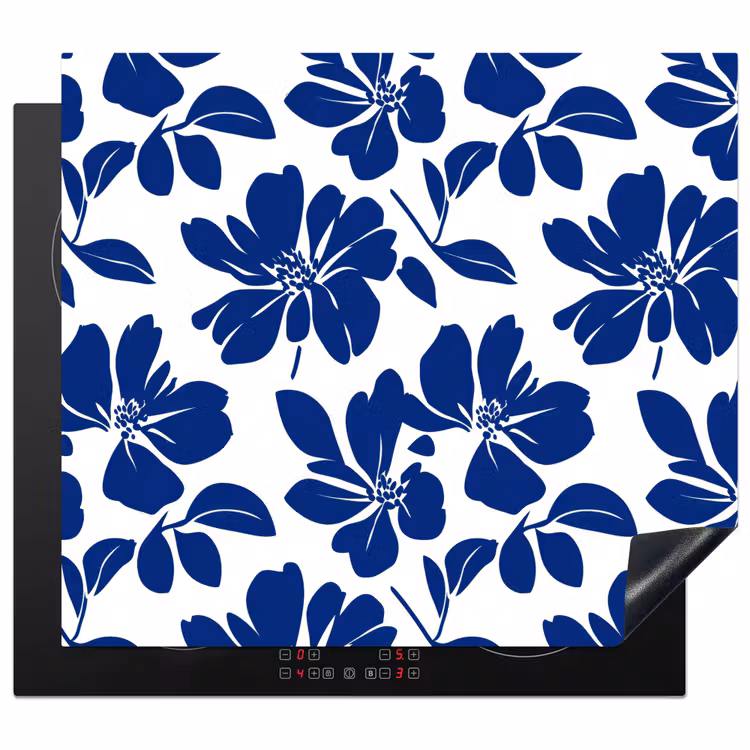 Protection plaque induction - Floral - Moderne - Bleu — 1