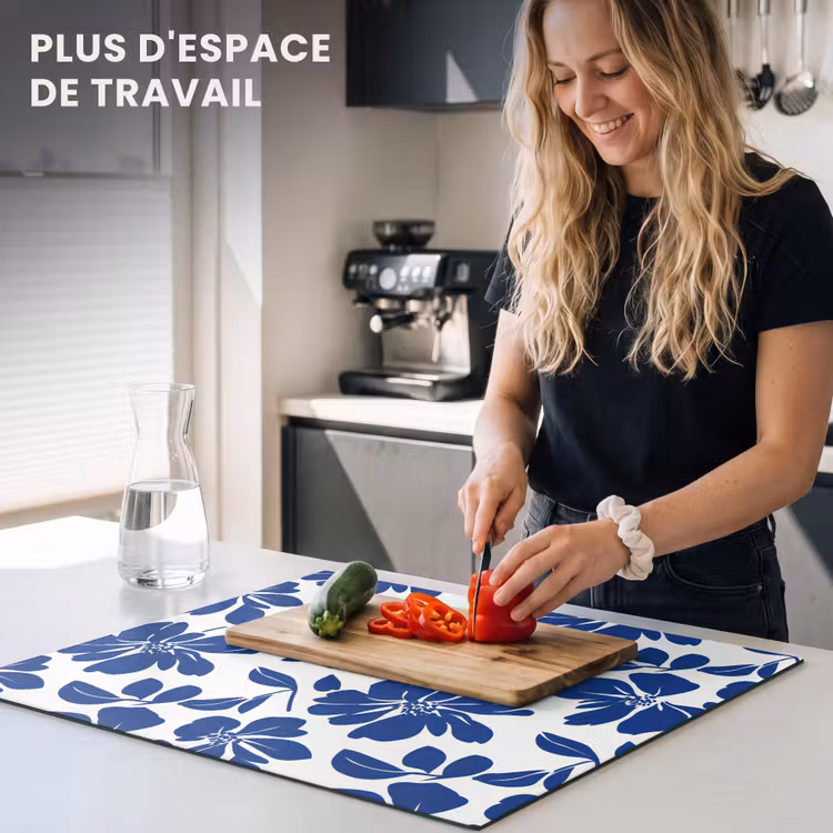 Protection plaque induction - Floral - Moderne - Bleu — 5