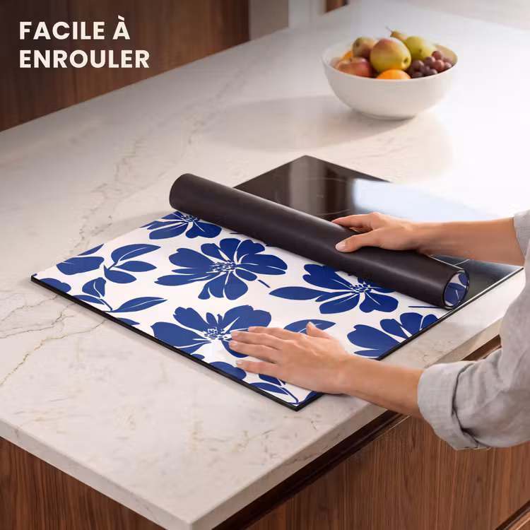 Protection plaque induction - Floral - Moderne - Bleu — 6