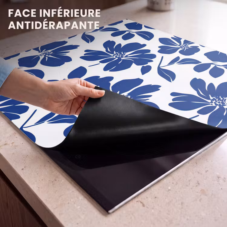 Protection plaque induction - Floral - Moderne - Bleu — 7
