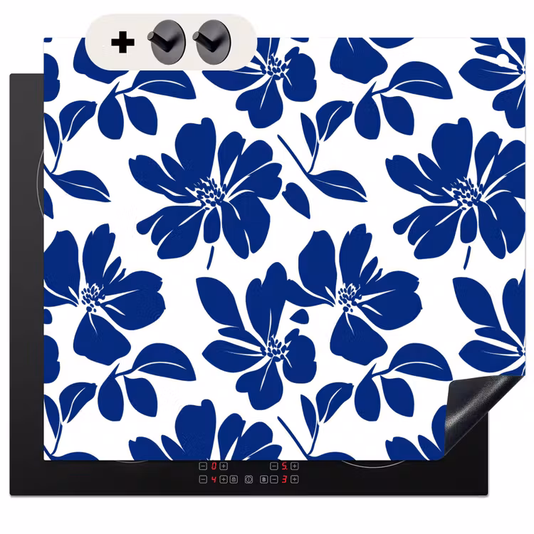 Protection à induction avec crochets - Floral - Moderne - Bleu — 3