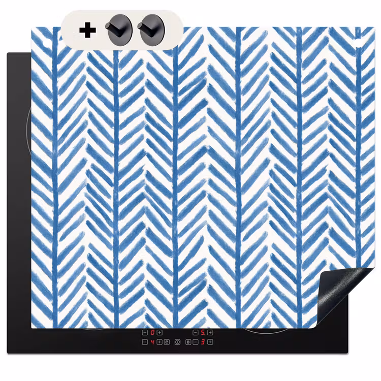 Protection à induction avec crochets - Motif - Rayures - Bleu — 3