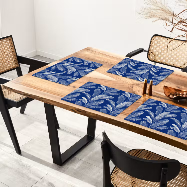 Set de table – 6 pièces - Feuille - Palmier - Bleu — 4
