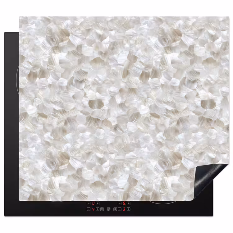 Protection plaque induction - Blanc - Traits de pinceau - Effet de relief — 1