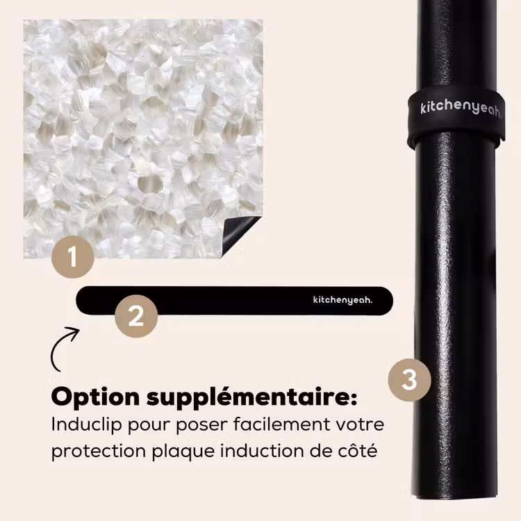 Protection plaque induction - Blanc - Traits de pinceau - Effet de relief — 8