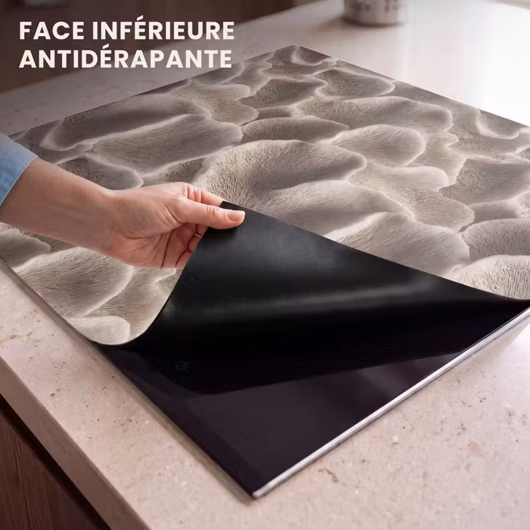 Protection plaque induction - Forme éventail - Beige - Texture fibre — 7
