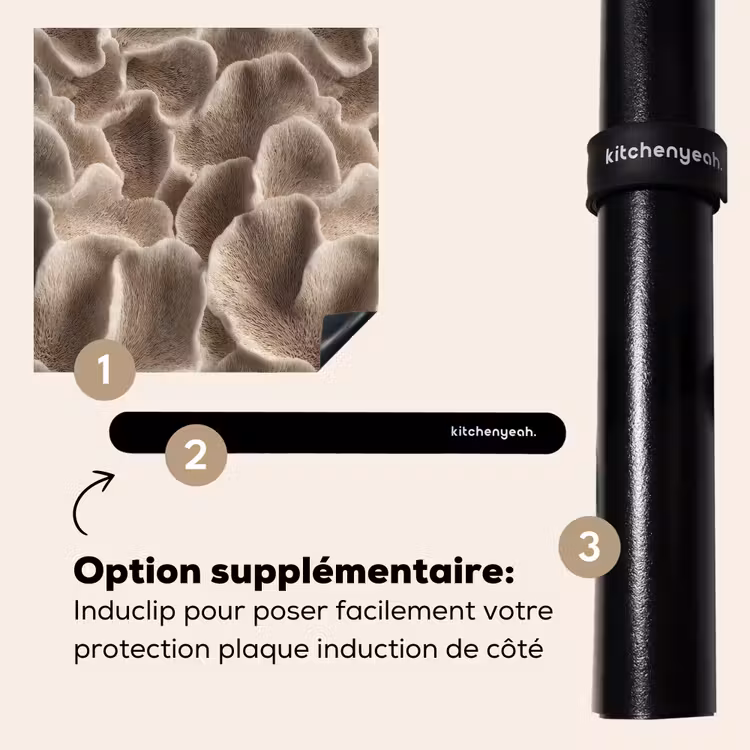 Protection plaque induction - Forme éventail - Beige - Texture fibre — 8