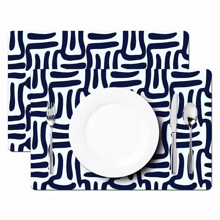 Set de table – 6 pièces - Abstrait - Moderne - Bleu — 2