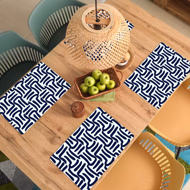 Set de table – 6 pièces - Abstrait - Moderne - Bleu — 3