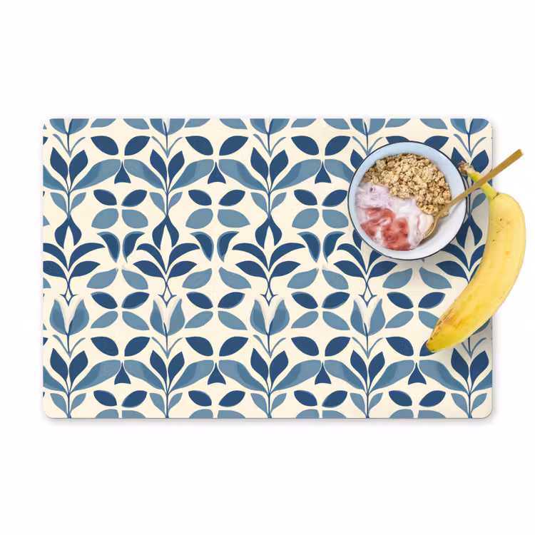 Set de table – 6 pièces - Flora - Moderne - Bleu — 1