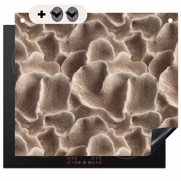 Protection à induction avec crochets - Forme éventail - Beige - Texture fibre — 3