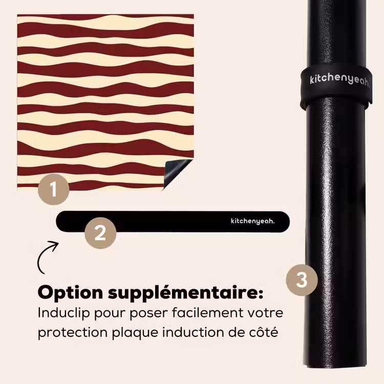 Protection plaque induction - Vagues - Rouge - Motif - Crème — 8
