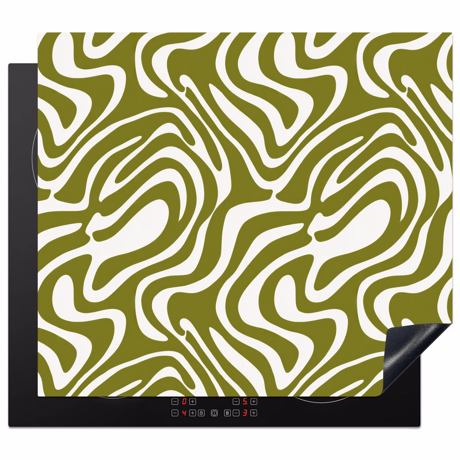Protection plaque induction - Motif de ligne - Vert - Organic — 1