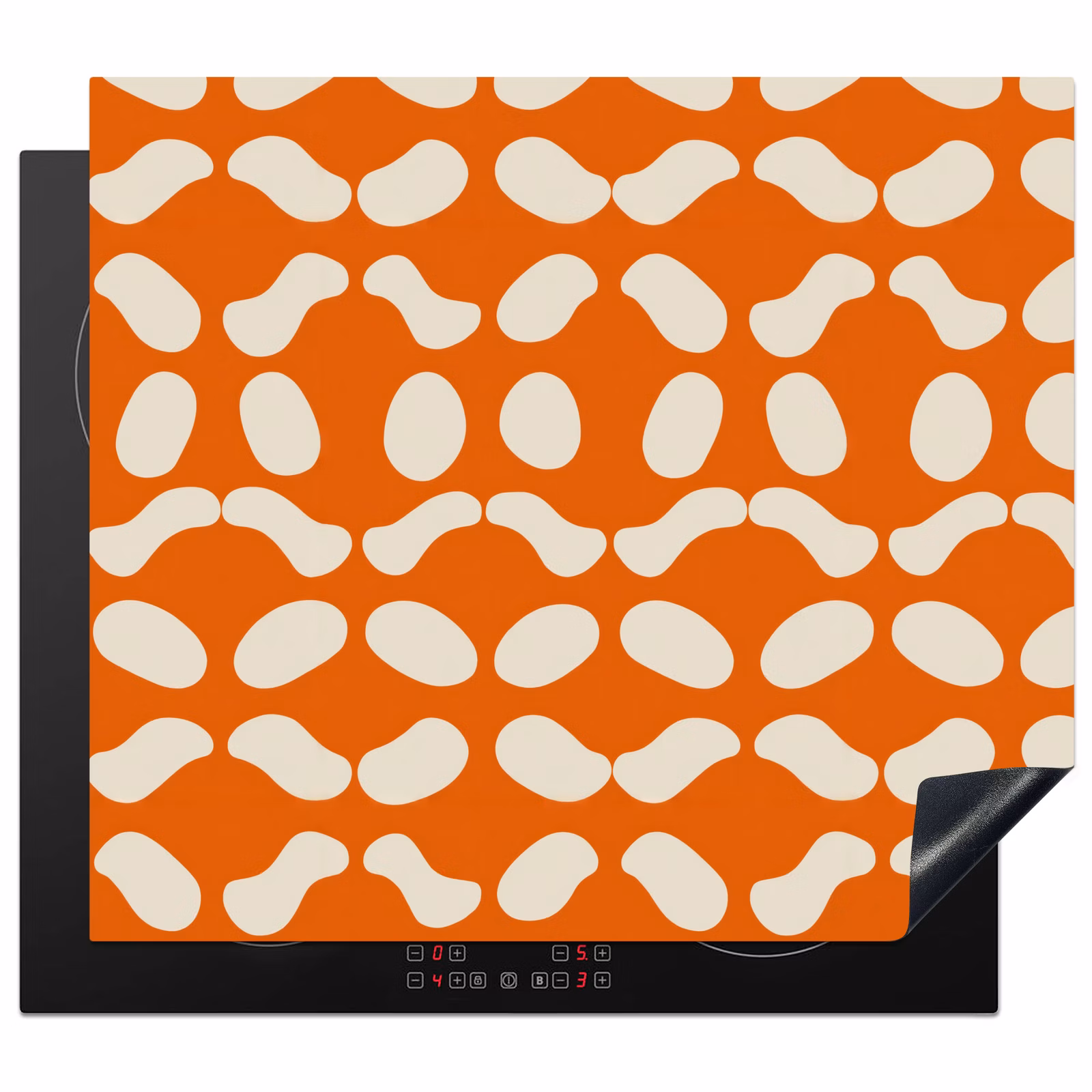 Protection plaque induction - Orange - Formes organiques - Blanc — 1