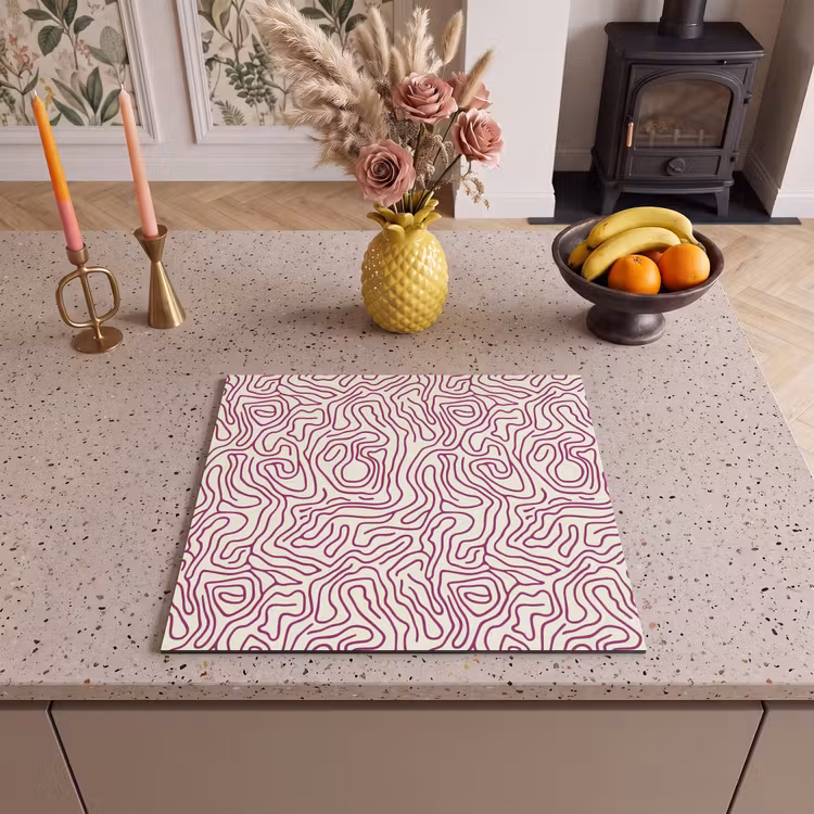 Protection plaque induction - Ligne d'enroulement - Magenta - Crème — 3