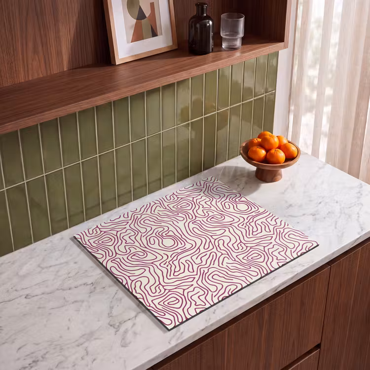 Protection plaque induction - Ligne d'enroulement - Magenta - Crème — 4