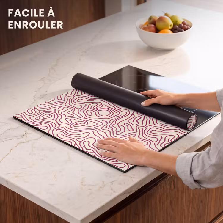 Protection plaque induction - Ligne d'enroulement - Magenta - Crème — 6