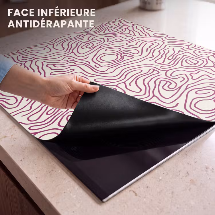 Protection plaque induction - Ligne d'enroulement - Magenta - Crème — 7