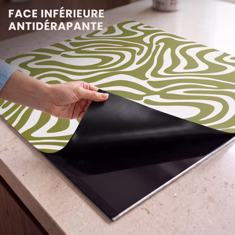 Protection plaque induction - Motif de ligne - Vert - Organic — 7