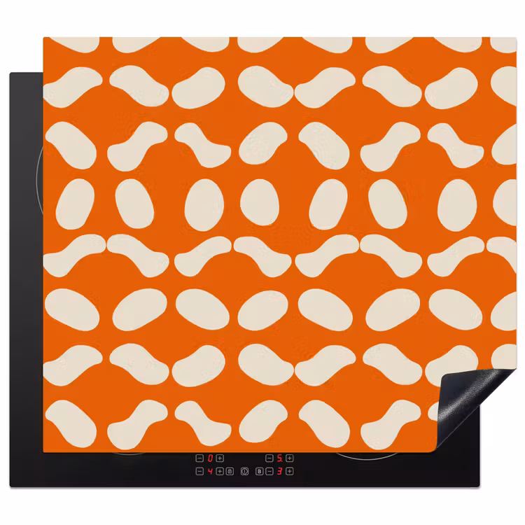 Protection plaque induction - Orange - Formes organiques - Blanc — 1