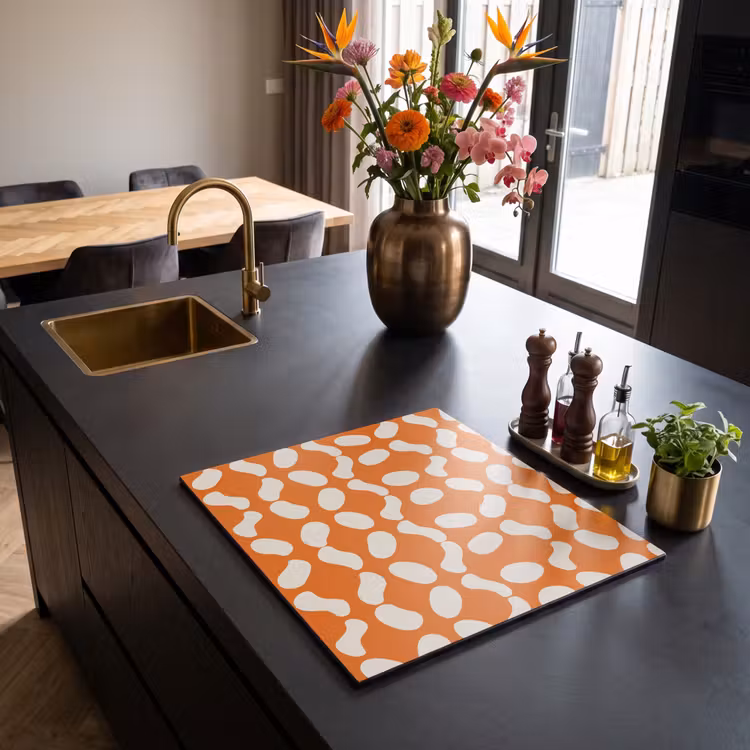 Protection plaque induction - Orange - Formes organiques - Blanc — 2