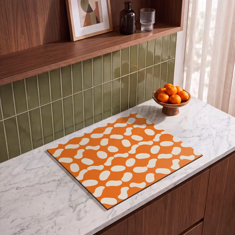 Protection plaque induction - Orange - Formes organiques - Blanc — 4