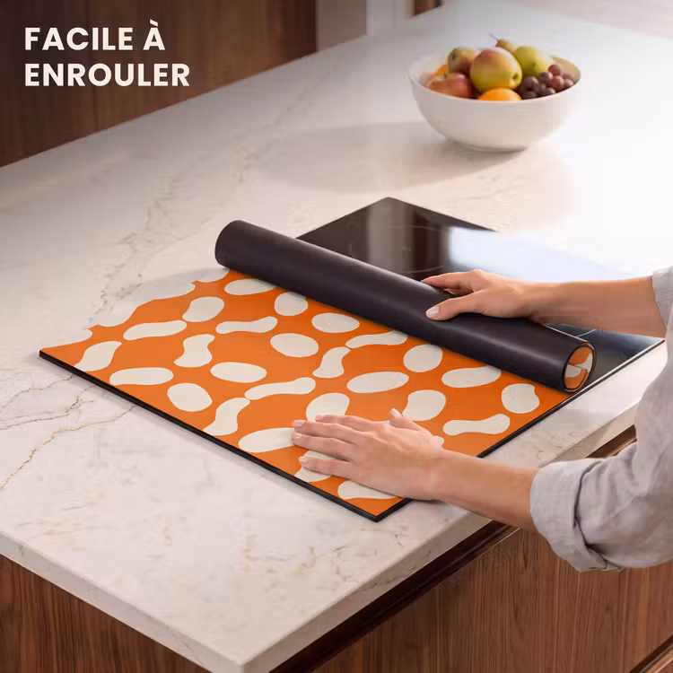 Protection plaque induction - Orange - Formes organiques - Blanc — 6