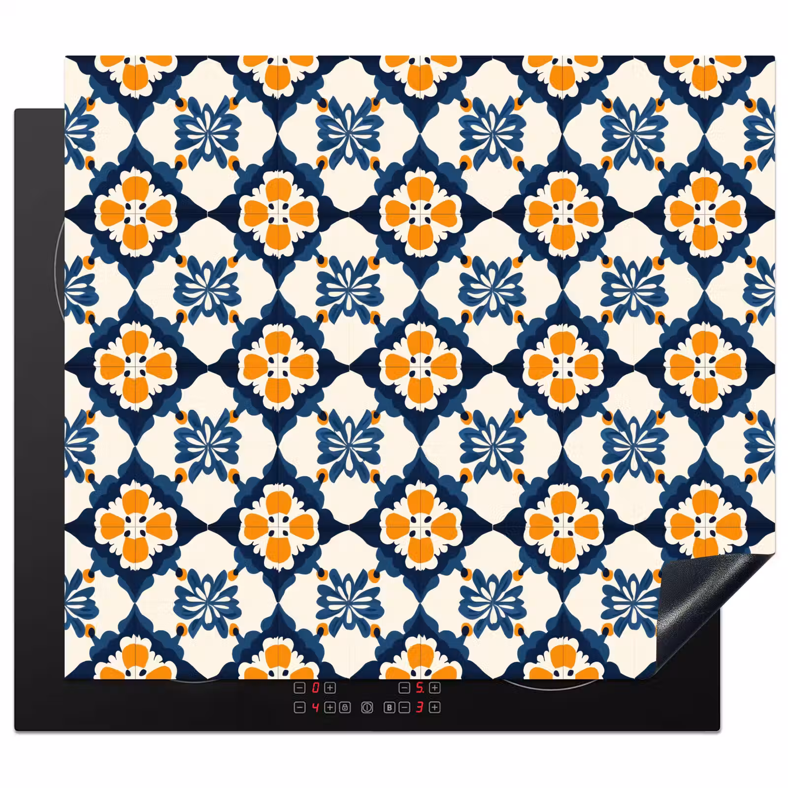 Protection plaque induction - Classique - Géométrique - Bleu — 1