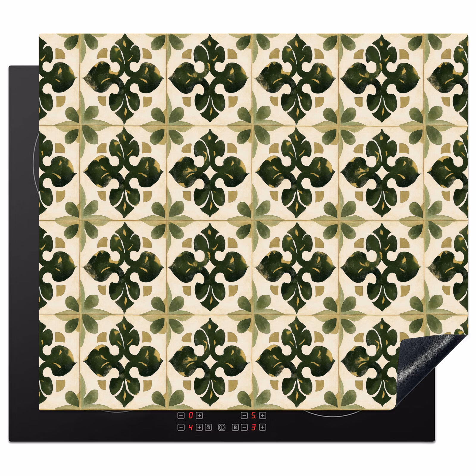 Protection plaque induction - Motif - Carrelage - Vert — 1