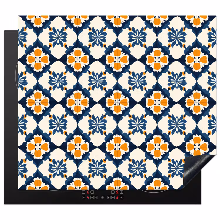 Protection plaque induction - Classique - Géométrique - Bleu — 1