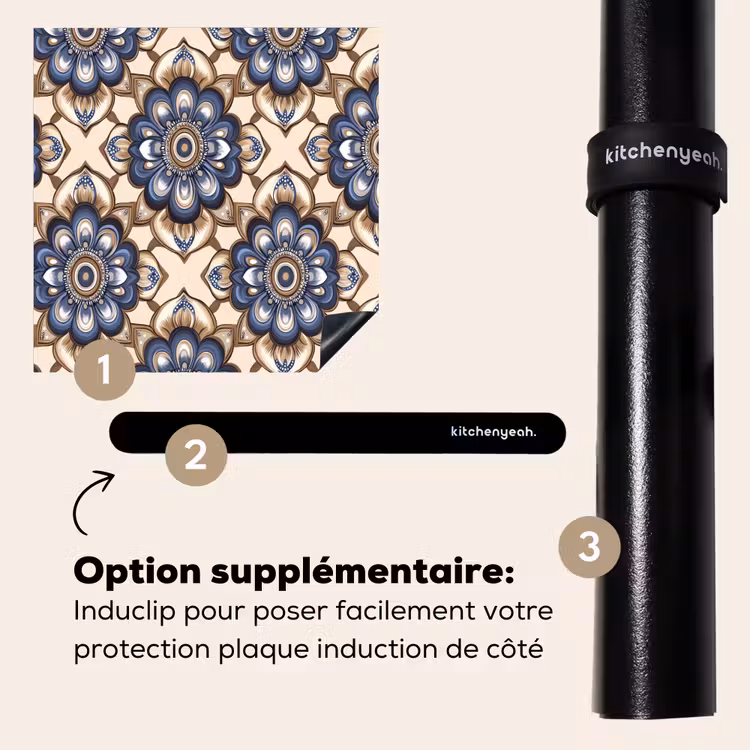 Protection plaque induction - Floral - Ornement - Bleu — 8