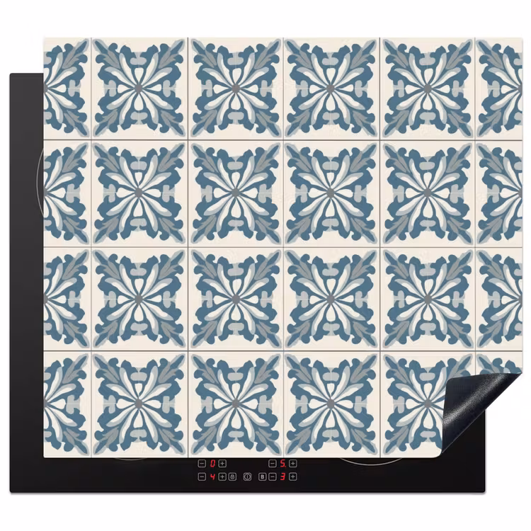 Protection plaque induction - Motif - Carrelage - Bleu — 1