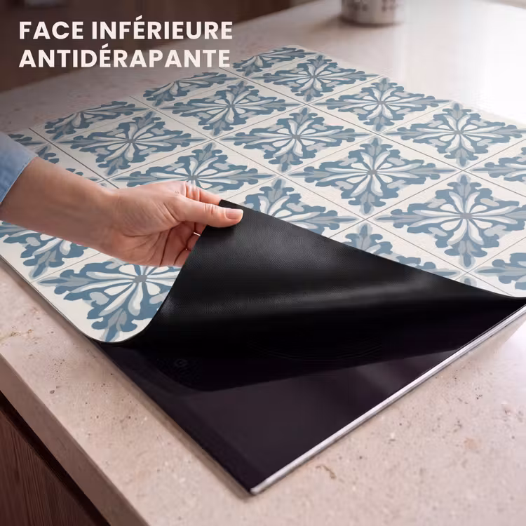 Protection plaque induction - Motif - Carrelage - Bleu — 7