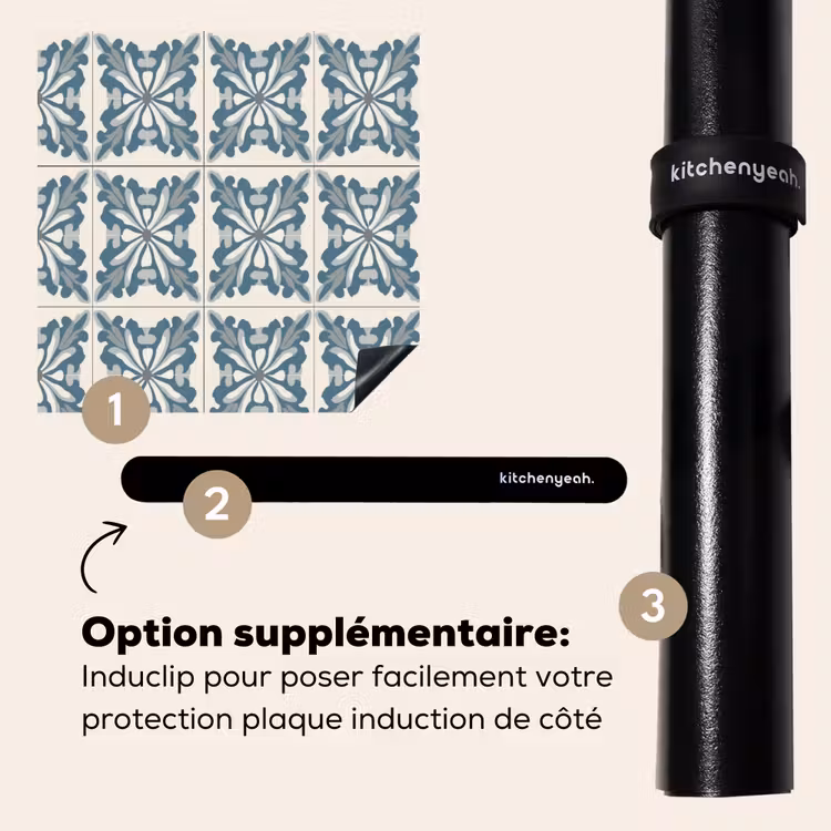 Protection plaque induction - Motif - Carrelage - Bleu — 8
