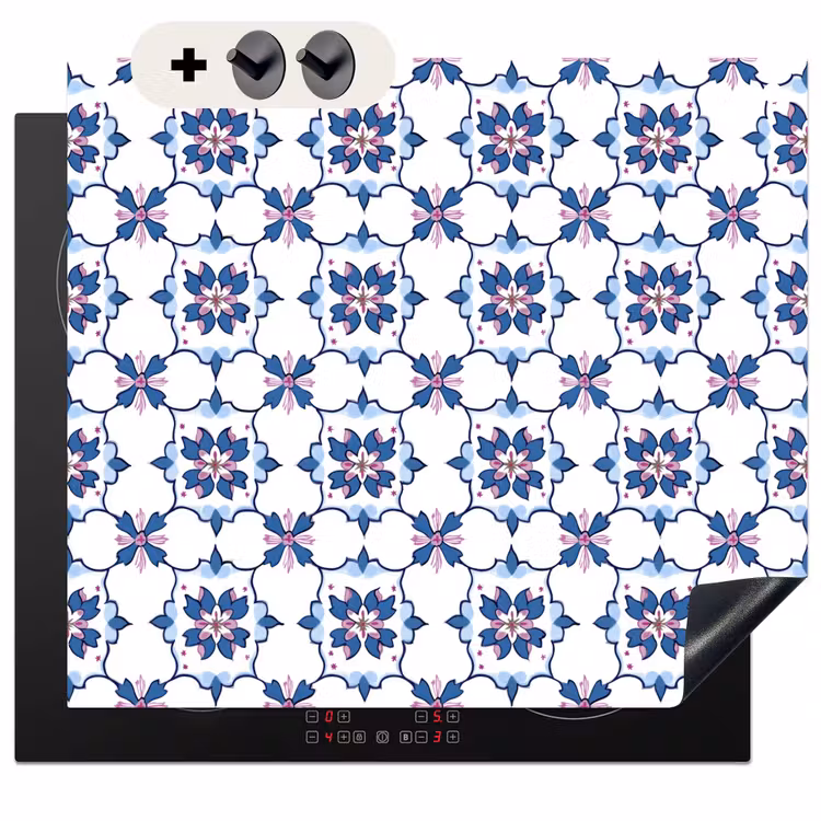 Protection à induction avec crochets - Moderne - Motif - Bleu - Rose — 3