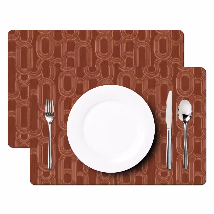 Set de table – 6 pièces - Abstrait - Texture - Marron — 2