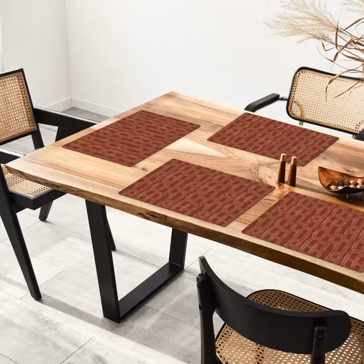 Set de table – 6 pièces - Abstrait - Texture - Marron — 4