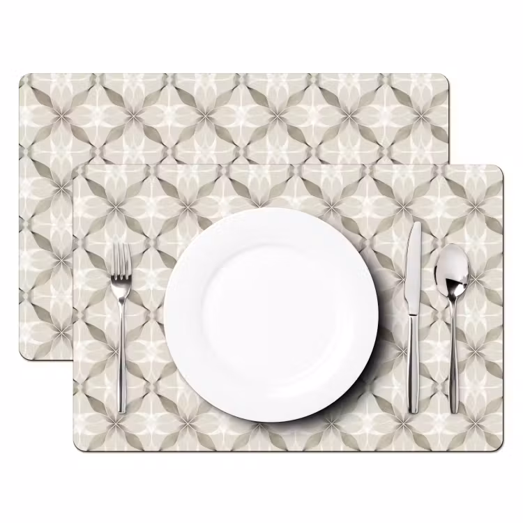 Set de table – 6 pièces - Graphique - Motif - Gris — 2