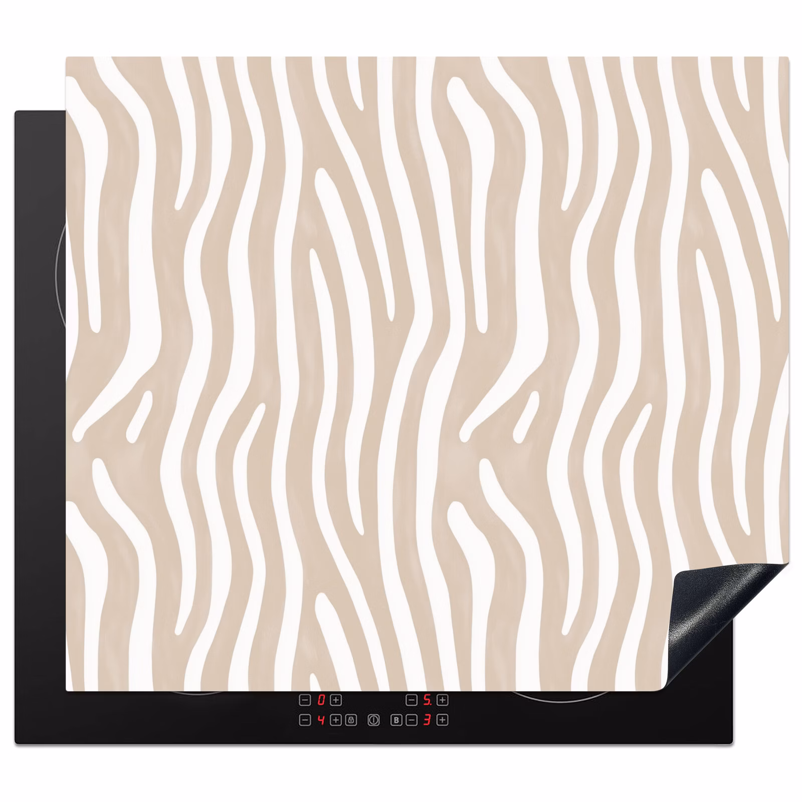 Protection plaque induction - Abstrait - Zèbre - Beige — 1